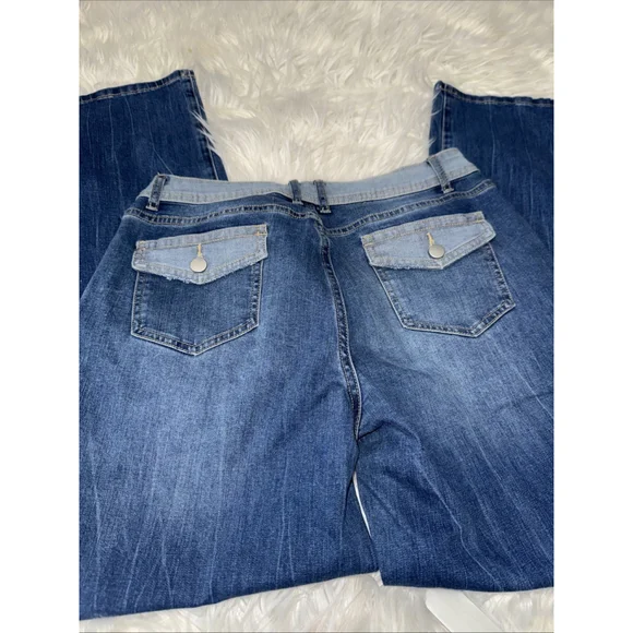 Flamingalsga Straight Leg Stretchy Jeans Flat Pocket Size L - Picture 4 of 4